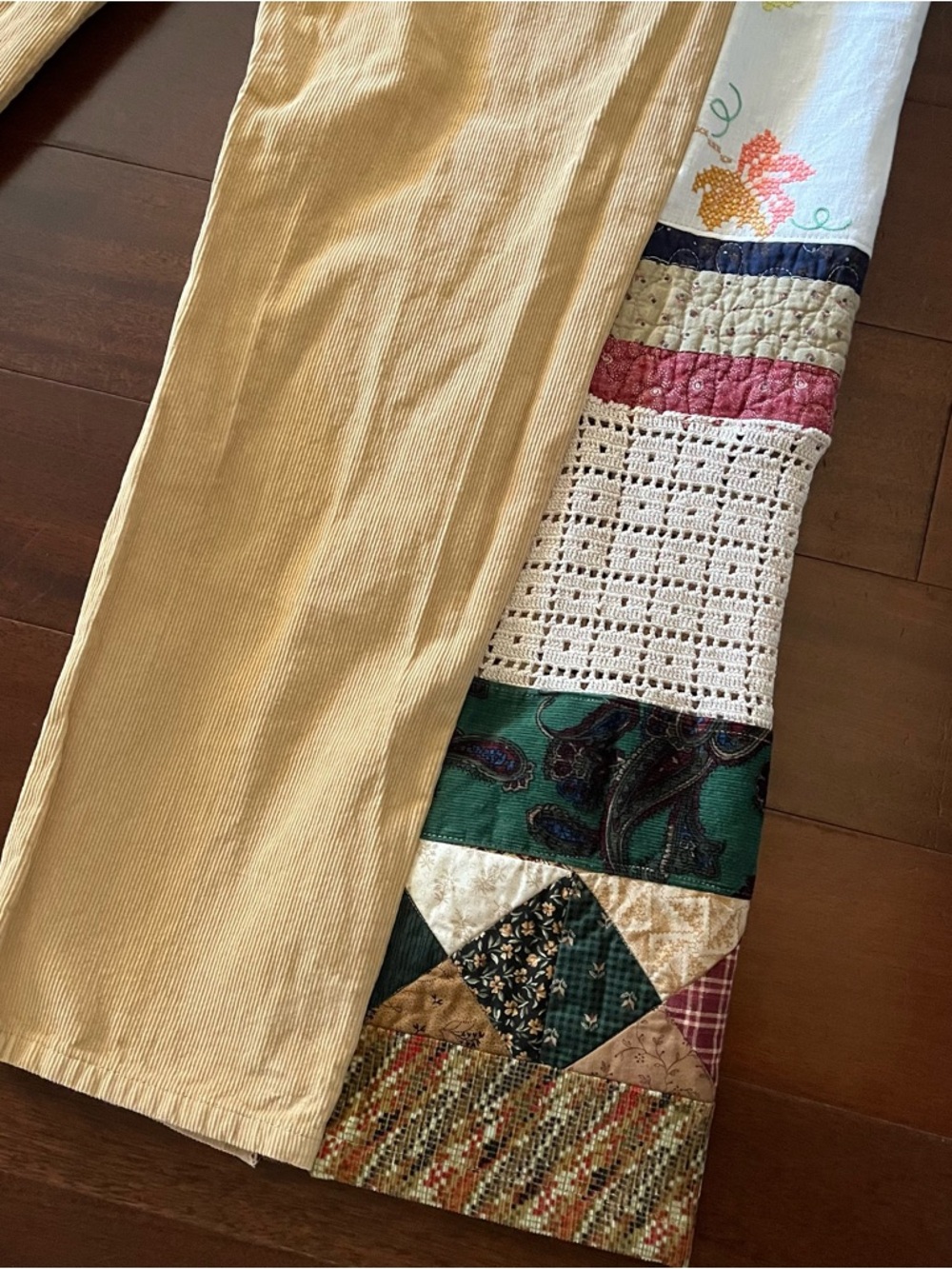 Mountain Girl deer heart gold band quilt patchwork pants Phish tour heady PLUR - Picture 5 of 12
